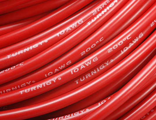 Turnigy Pure-silicona de alambre 10 AWG 1m (rojo)
