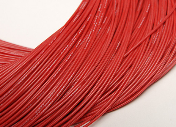 Turnigy Pure-silicona de alambre 24 AWG 1m (rojo)