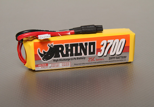 Rhino 3700mAh 14.8v Lipo 4S Paquete 25C