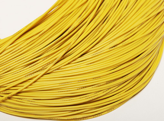 Turnigy Pure-silicona de alambre 24 AWG 1m (amarillo)