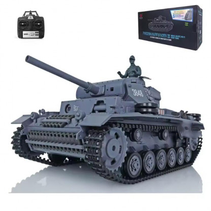 Heng Long 3848 (RTR) 1/16th Scale German Panther III L RC Tank w/Sound, LED Lights, Smoke & Firing Gun (Gray)