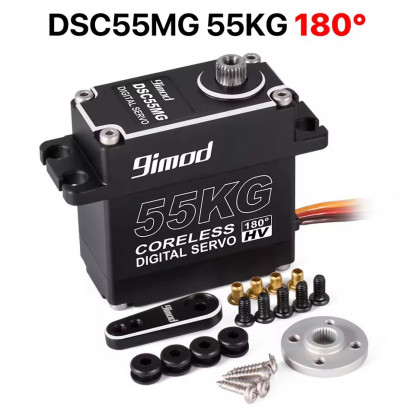 9iMOD DSC55MG-180 HV (8.4V) Waterproof 180° MG Digital Coreless Car/Truck Servo 55kg/0.10sec/78g 