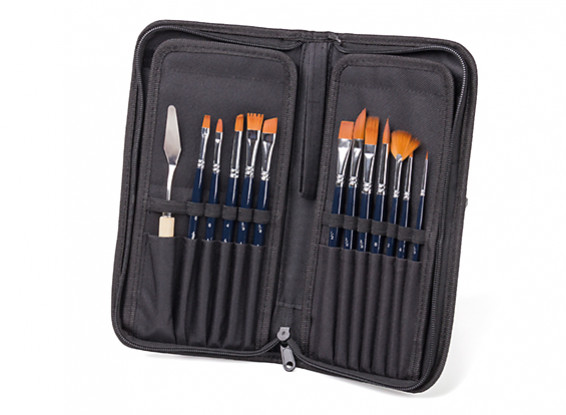 13pcs Artists Synthetic Painting Brushes in Nylon Case