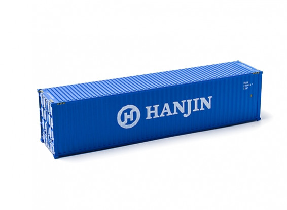 HO Scale 40ft Shipping Container (HANJIN) side view