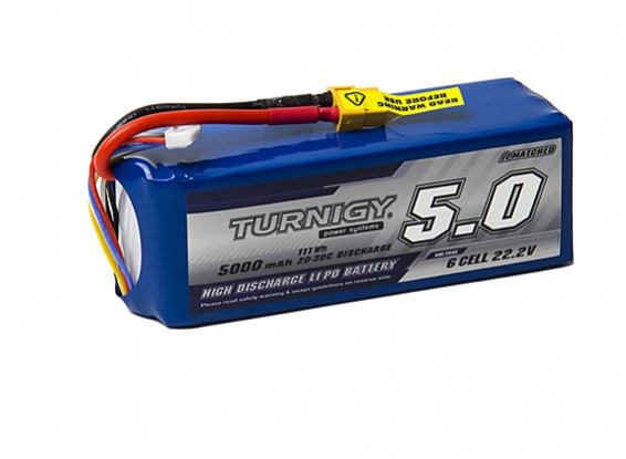 Turnigy 5000mAh 6S 20C Lipo Pack w/XT90 Connector