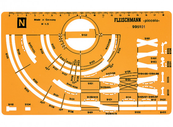 Fleischmann N Gauge Piccolo Track 1/5 Track Stencil