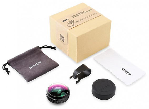 Aukey Optic Pro Super Wide Angle 0.2X 238° Clip On Smartphone Lens Set(contents)
