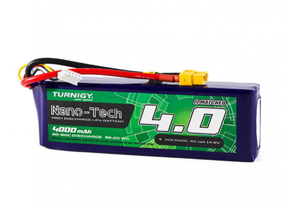 Turnigy Nano-Tech 4000mAh 4S 30C Lipo Pack w/XT60