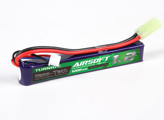 Turnigy nano-tech 1200mAh 2S 25-50C Lipo AIRSOFT Confezione