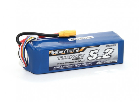 Turnigy Heavy Duty 5200mAh 6S 60C LiPo Battery Pack w/XT90