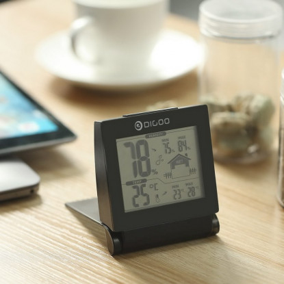 (HOLD) Home Comfort Foldable Mini Collapsible Digital Indoor Hygrometer Temperature Monitor