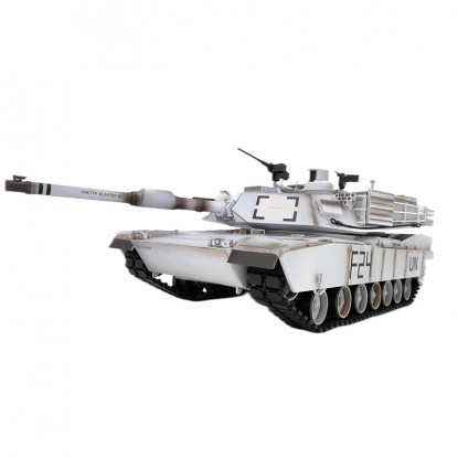Heng Long 3918 (RTR) 1/16th Scale US Abrams M1A2 RC Tank w/Sound, LED Lights, & Upgraded Metal Tracks (UN White) 