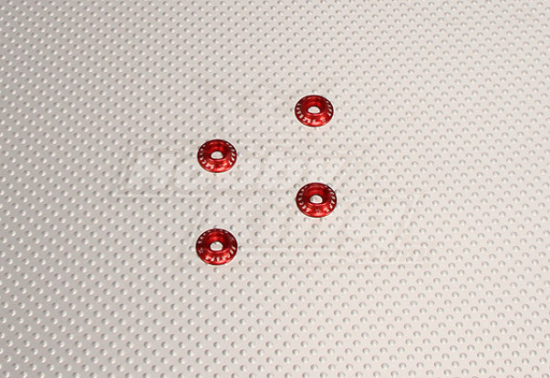 CNC flangiato Washer 4.0 (M4, # 8-32) Red