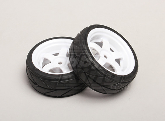 01:10 ruote Scala / gomma Set (2 pezzi) 5 razze RC Auto 26 millimetri