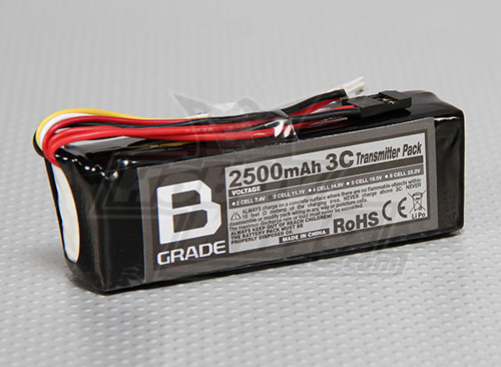 B-Grade 2500mAh 3S 3C trasmettitore Pack (Futaba / JR)
