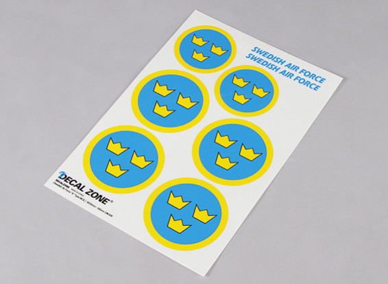 Scala nazionale Air Force Insignia Sticker Sheet - Svezia
