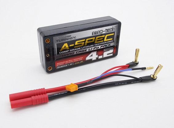 Turnigy nano-tech A-SPEC 4200mAh 2S 65 ~ 130C Hardcase Shorty Lipo Confezione