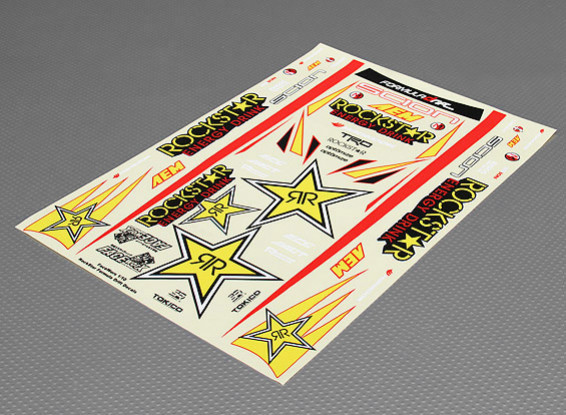 Auto Sticker Foglio Adesivo - RockStar 1/10 Scale (340 millimetri x 240 millimetri)