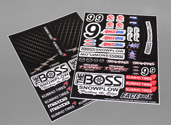 Auto Sticker Foglio Adesivo - The Boss SC 1/10 Scale (345 millimetri x 240 millimetri)