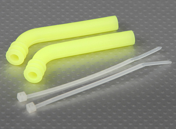 Silicone 73x6mm scarico deflettore (giallo) (2Pcs / Bag)