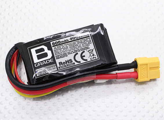 B-grade batteria 800mAh 2S 40C Lipoly