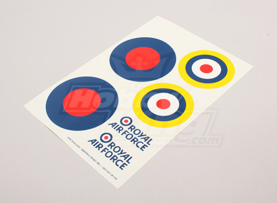 Scala nazionale Air Force Insignia Sticker Sheet - UK (grande tipo B)