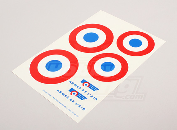 Scala nazionale Air Force Insignia Sticker Sheet - Francia (grande)