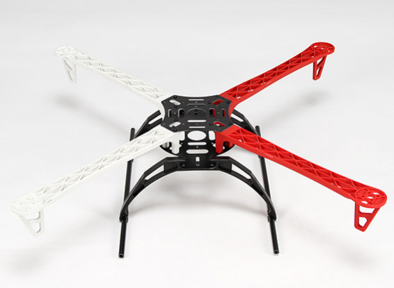 Z600-V3 Quadcopter Cornice Con Mid-Crab Landing Gear (600 millimetri) (bianco / rosso)
