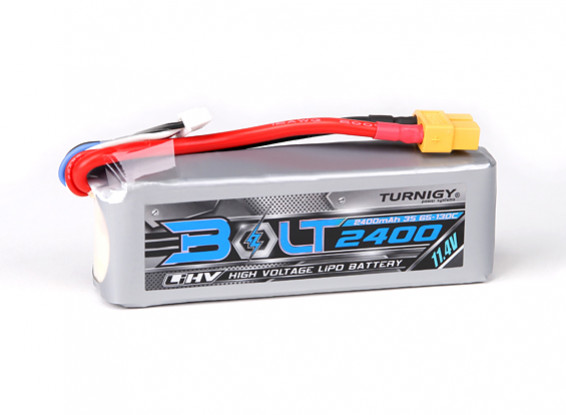 Turnigy Bolt 2400mAh 3S 11.4V 65 ~ 130C alta Lipoly pacchetto Voltage