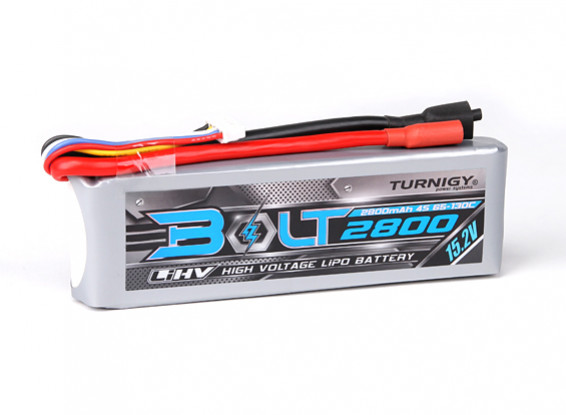 Turnigy Bolt 2800mAh 15.2V 4S 65 ~ 130C alta Lipoly pacchetto Voltage