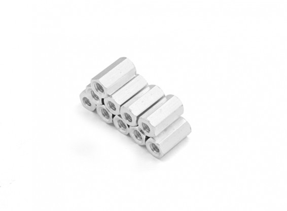 Alluminio leggero Hex Sezione Spacer M3 x 10mm (10pcs / set)