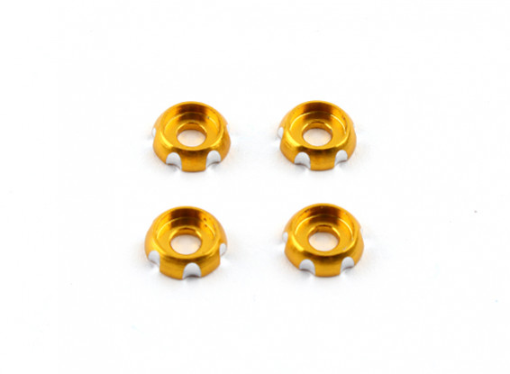 Alluminio 3mm CNC Roundhead Washer - Gold (4 pezzi)