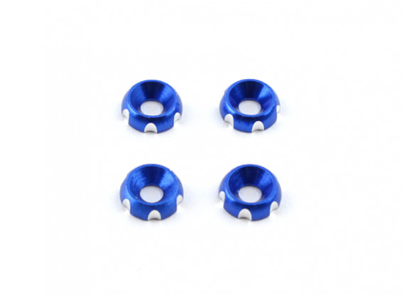 Alluminio 3mm CNC svasata Washer - Deep Blue (4 pezzi)