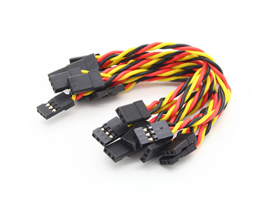 Ritorto 15 centimetri maschio a maschio Servo di piombo (JR) 22 AWG (10pcs / set)