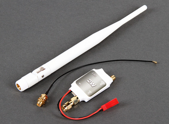 2.4GHz 2 Watt amplificatore del segnale per DJI Phantom 1 & 2 (Bianco)