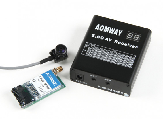 Aomway 5.8G 500mW Video Tx, Rx RX04 e linee 600TV CMOS 5V set telecamera (PAL) w / o DVR