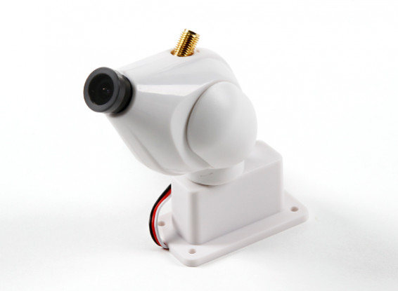 HD FPV sistema di telecamere con 32CH 5.8GHz trasmettitore e il Pan e la funzione di inclinazione (bianco)