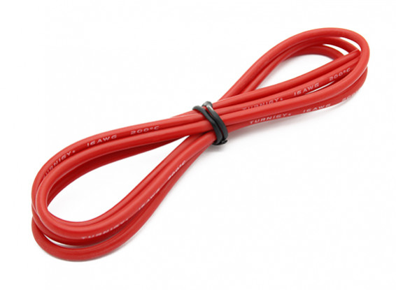 Turnigy alta qualità 16AWG silicone Filo 1m (Red)