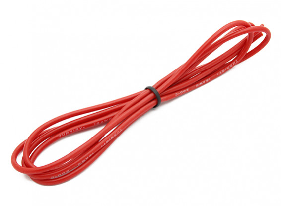 Turnigy alta qualità 18AWG silicone Filo 1m (Red)