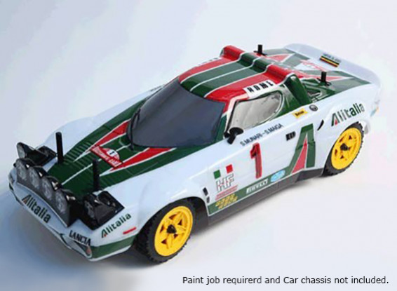 Rally Legends 1/10 Lancia Stratos Unpainted auto Shell Corpo w / decalcomanie
