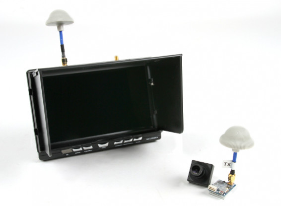 Trasmettitore Quanum FPV 5.8Ghz AV, 7 "HD 5.8Ghz monitor / ricevitore diversità e la Camera Bundle Set
