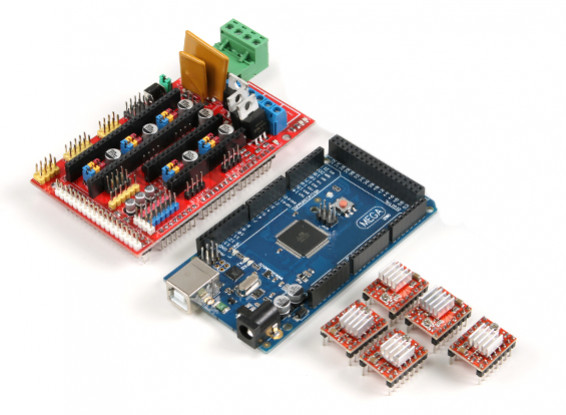Stampante 3D Control Board Kit 2560 di controllo principale R3 più RAMPE 1.4 plus4988 unità (con aletta di raffreddamento)
