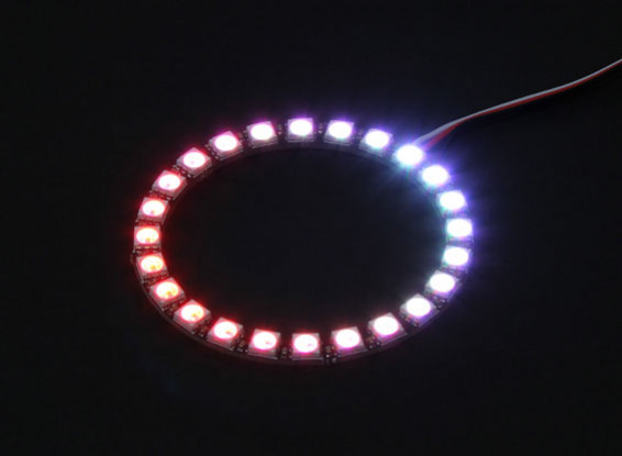 24 RGB LED 7 di colore rotonda Consiglio 5V e Intelligent Controller LED RGB con spine stile Futaba