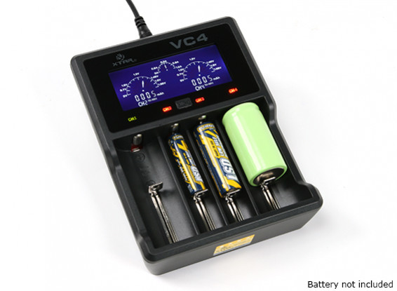 XTAR VC4 caricatore per batterie Ni-MH / batterie agli ioni di litio (4 porte)