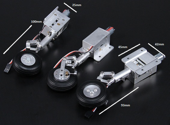 Turnigy Full Metal Servoless Ritrarre con i piedini Oleo e sistema di frenatura (Suits 90 millimetri Hawk e L-59)