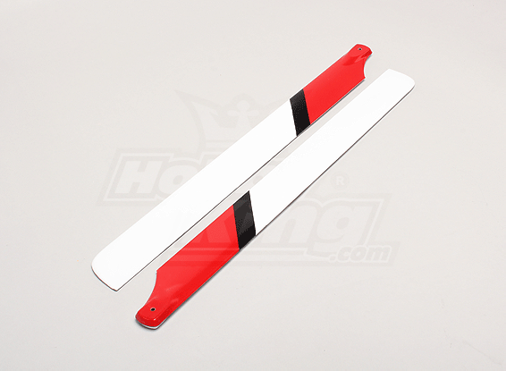 430 millimetri di carbonio / fibra di vetro composito principale Blade (rosso / bianco)
