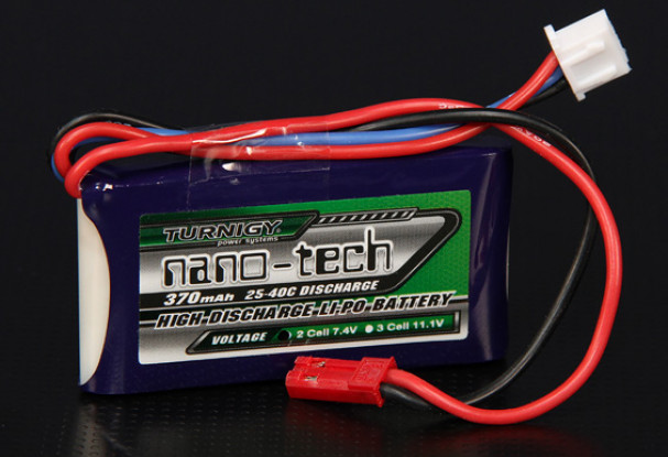 Turnigy nano-tech 370mAh 2S 25 ~ 40C Lipo Confezione