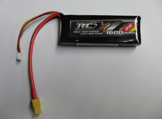 SCRATCH / DENT - RC 1600mAH 2S 20C Lipo Pack (UK Warehouse)