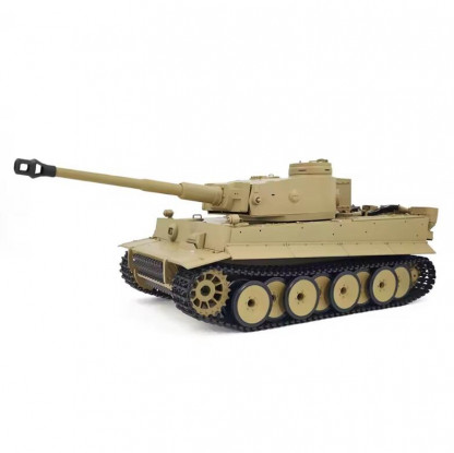 Heng Long 3818 (RTR) 1/16th Scale German Tiger 1 RC Tank w/Sound, LED Lights, Smoke & Firing Gun (Desert Yellow) 