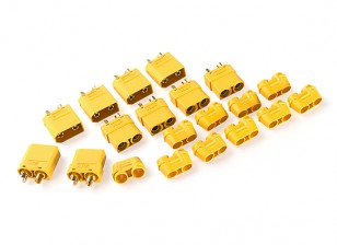 Connettori XT90 in nylon maschio/femmina con tappo terminale (5 set) giallo